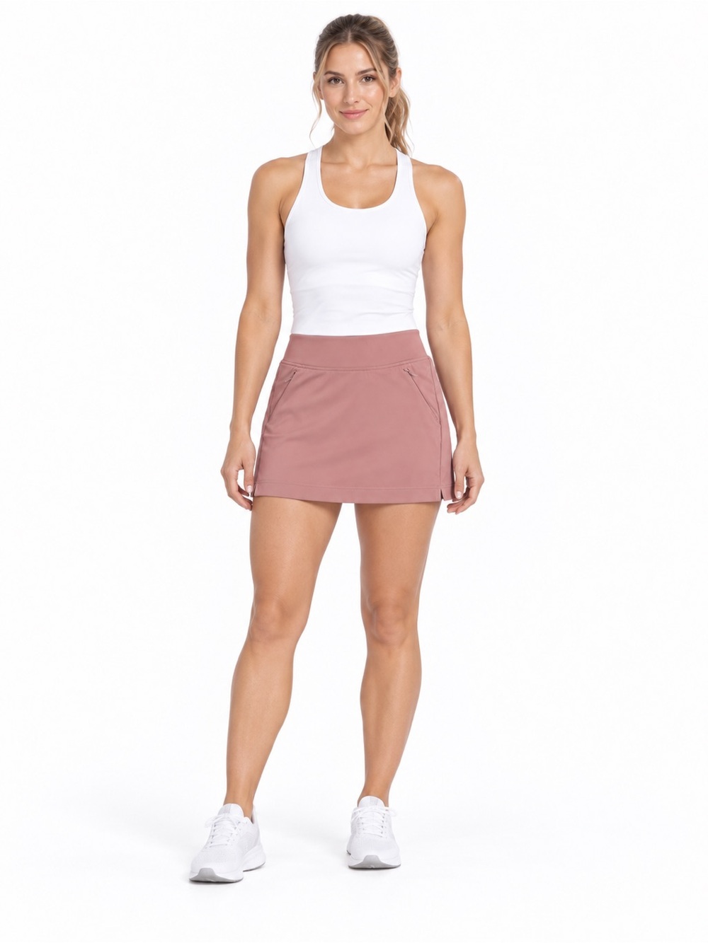 Performance Active Skort in Dusty Rose